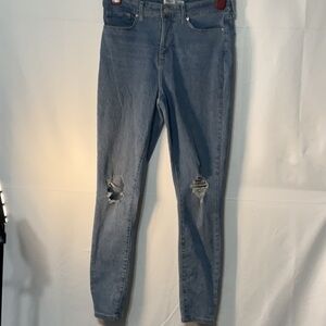 Women's Blue Distressed Jeans